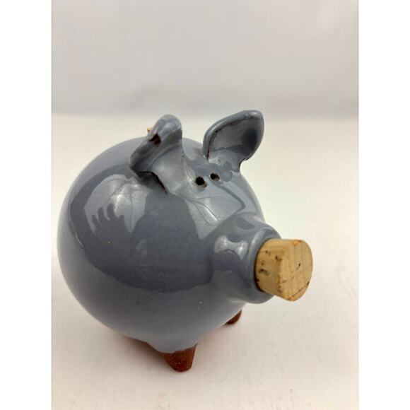 VTG Pig Morgan Ceramic Pottery Shaker Gray Glaze Kitsch - Picture 6 of 16